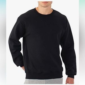 Fruit of the Loom Best Collection Men's Fleece Crew Sweatshirt in Black Size L